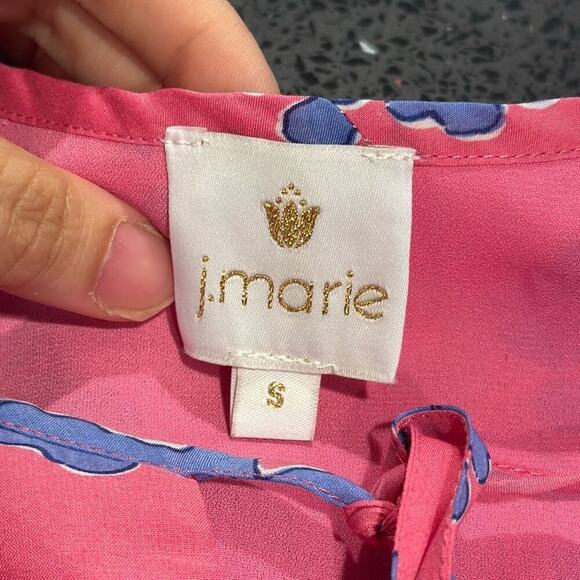 NWT J. Marie Womens Piper Flutter Sleeve Floral Top Size Small Pink Purple - Picture 3 of 6